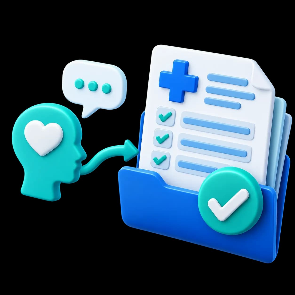 CodeCure AI behavioral health billing illustration showing therapy documentation moving into a verified medical claim.