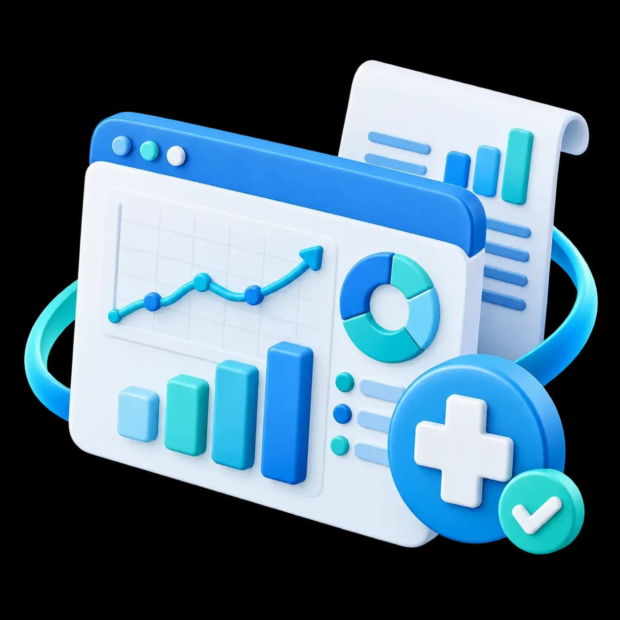 CodeCure AI medical billing analytics and reporting services dashboard showing healthcare performance charts and verified revenue insights.
